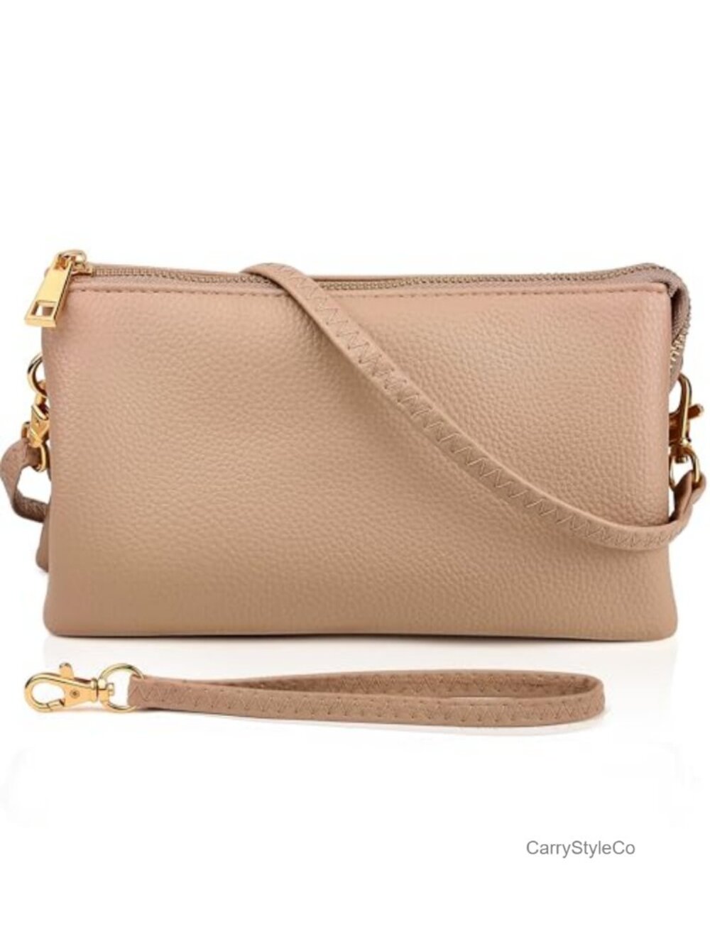 Vegan Leather Convertible Wristlet Crossbody Clutch Purse